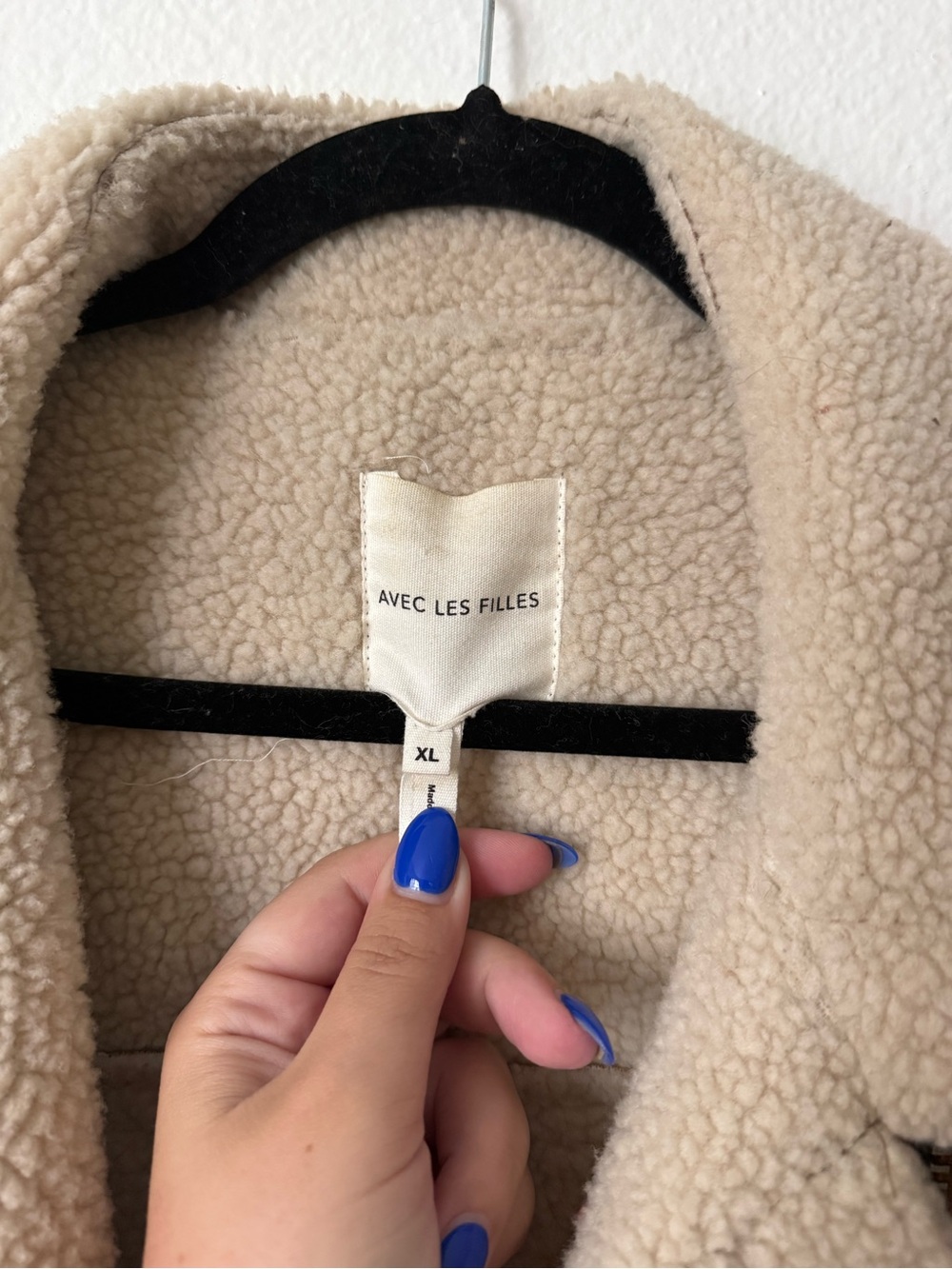 Avec Les Filles Brown Leather Shearling Jacket with Cream Lining - Size XL - Picture 2 of 3